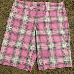 Nike Golf Tour Dri-Fit Stay Cool Performance Sz 4 Bright Pink Plaid Shorts